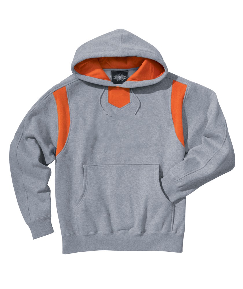 Charles River Apparel Style 9755 Spirit Logo Hooded Sweatshirt – Oxford/Orange