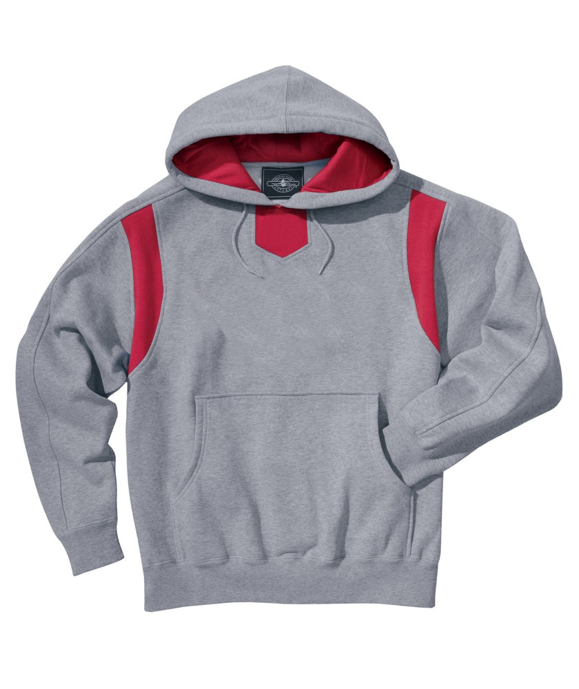 Charles River Apparel Style 9755 Spirit Logo Hooded Sweatshirt – Oxford/Red