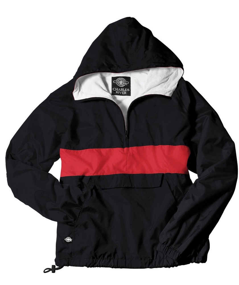 Charles River Apparel Style 9908 Classic Charles River Striped Pullover - Black/Red