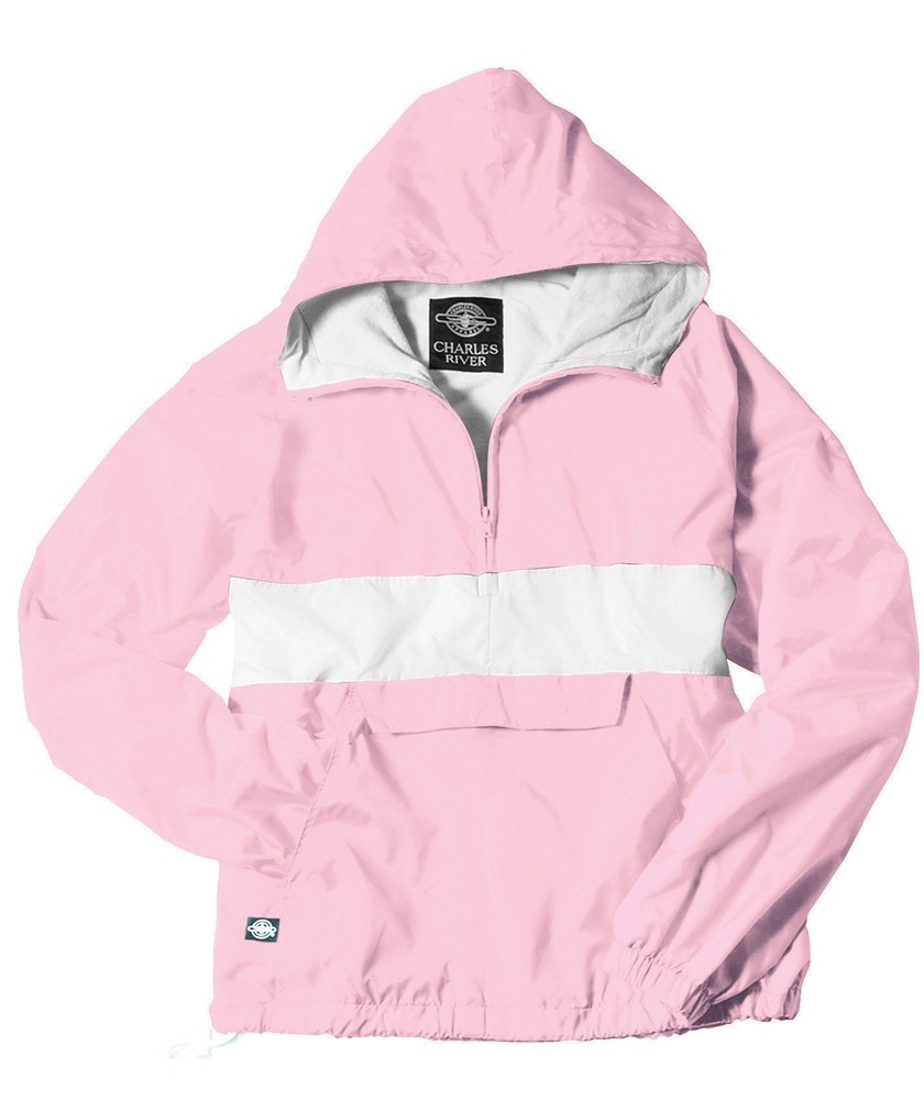 Charles River Apparel Style 9908 Classic Charles River Striped Pullover - Pink/White