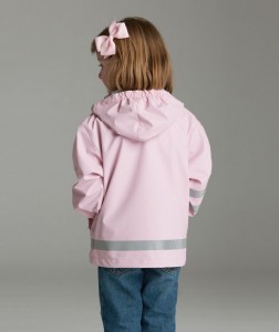 Charles River Apparel 6099 Toddler New Englander Rain Jacket - Pink/Reflective Model Rear