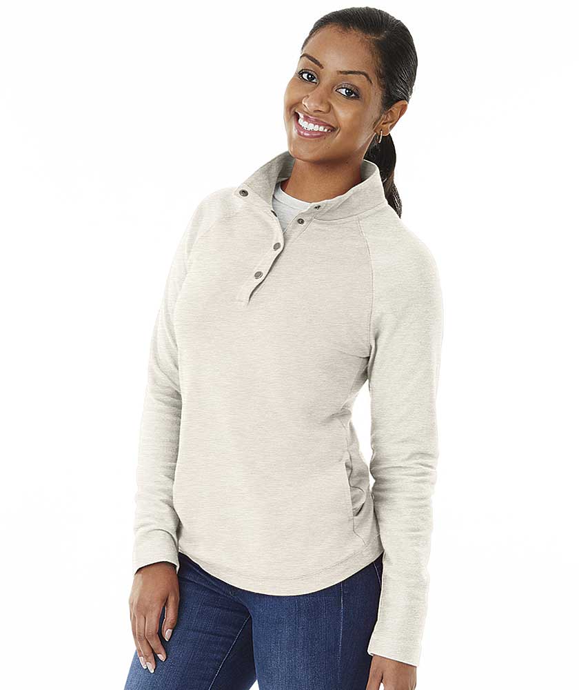 Charles River Apparel Women’s Falmouth Pullover 5826 Ivory Heather