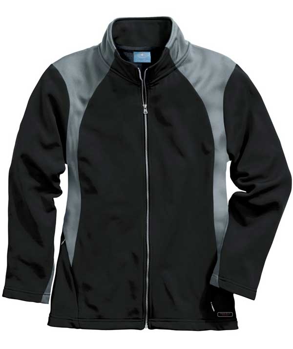 Charles River Apparel 5077 Women's Hexsport Bonded Athletic Jacket - Black/Grey