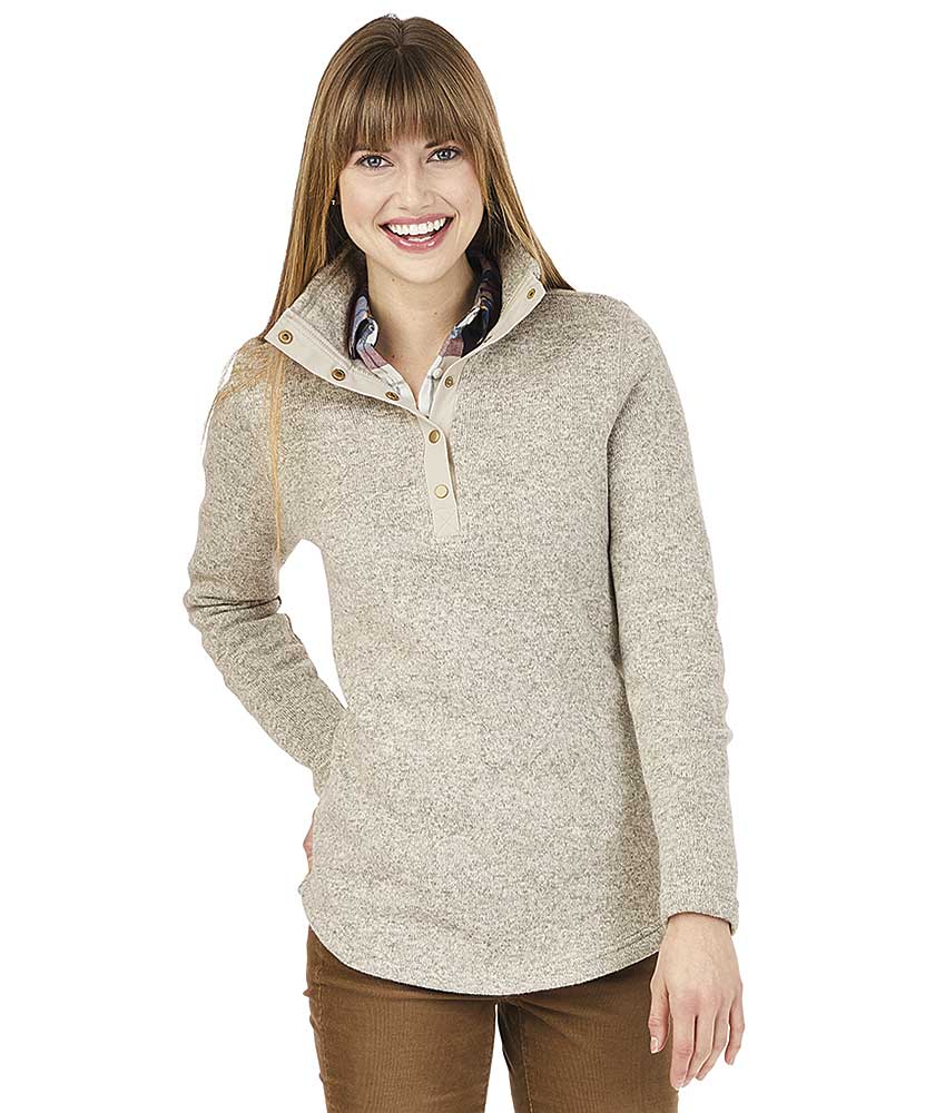 Charles River Apparel Women’s Hingham Tunic Fleece Pullover 5932 Oatmeal Heather