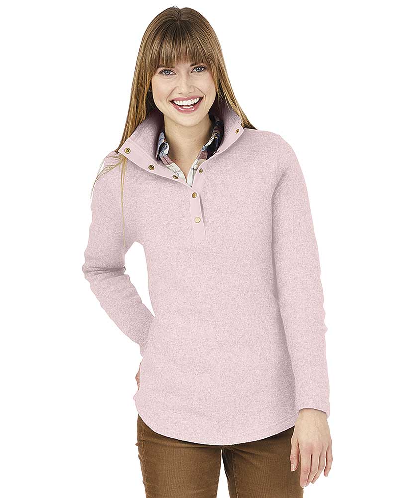 Charles River Apparel Women’s Hingham Tunic Fleece Pullover 5932 Pale Pink Heather