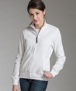 Charles River Apparel Women's Onyx Cotton Poly Sweatshirt - White Model