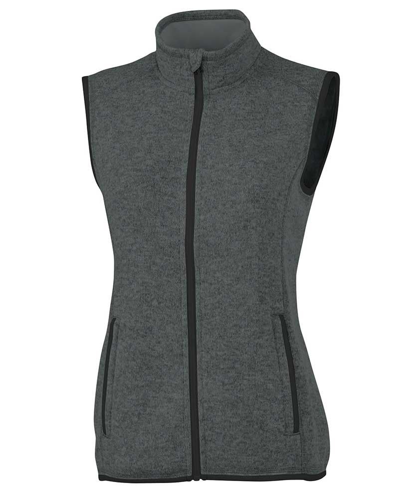 Charles River Apparel Women’s Pacific Heathered Fleece Vest 5722 Charcoal Heathered