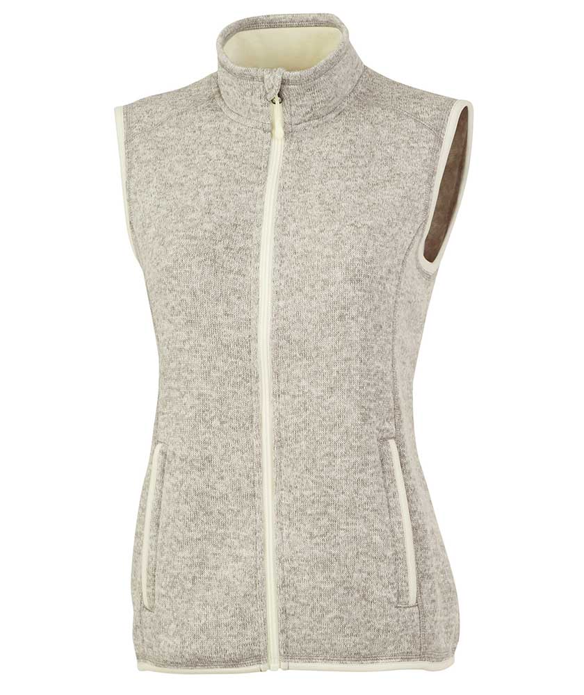Charles River Apparel Women’s Pacific Heathered Fleece Vest 5722 Oatmeal Heathered