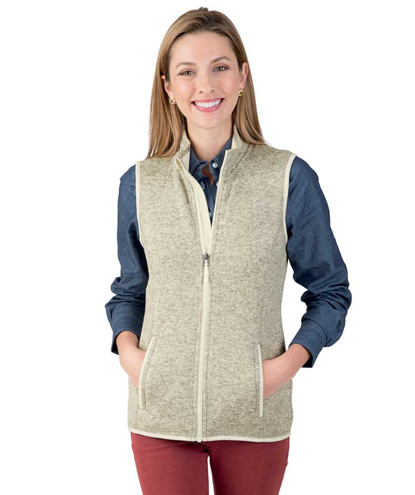 Charles River Apparel Women’s Pacific Heathered Fleece Vest 5722 Oatmeal Heathered