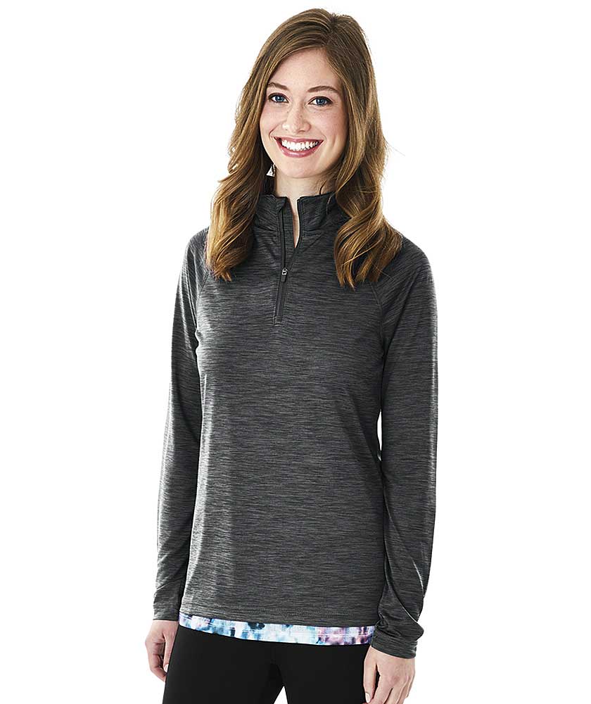 Charles River Apparel Women’s Space Dye Performance Pullover 5763 Black