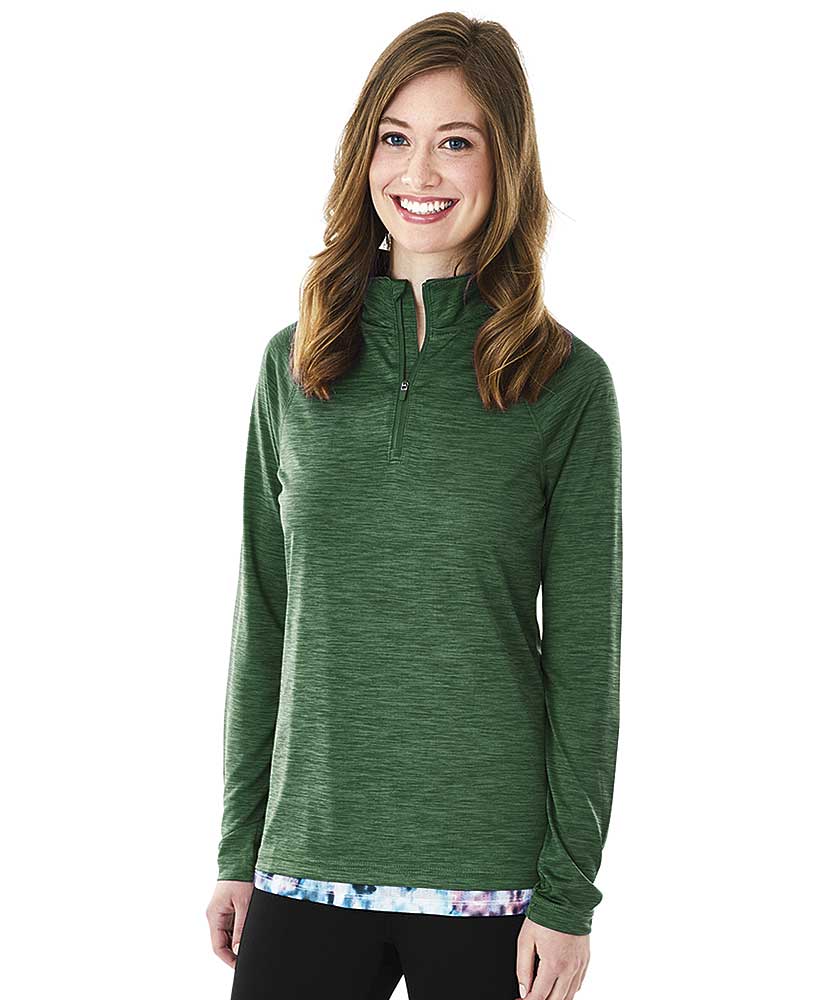 Charles River Apparel Women’s Space Dye Performance Pullover 5763 Forest Green