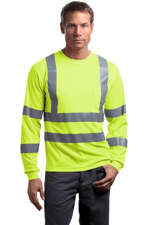 CornerStone - ANSI 107 Class 3 Long Sleeve Snag-Resistant Reflective T-Shirt Style CS409 Safety Yellow