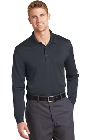 corner-stone-select-snag-proof-long-sleeve-polo-charcoal-front