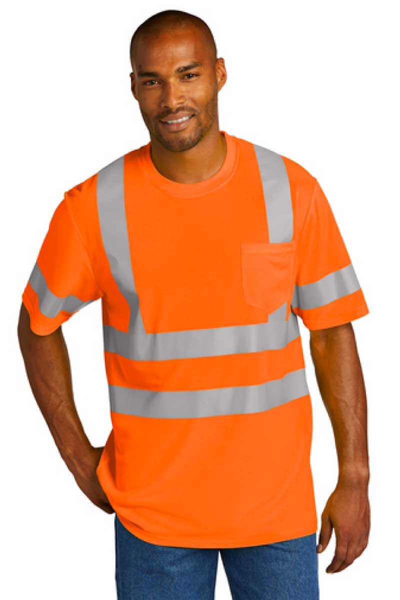 Safety Orange ANSI Class 3 Mesh Short Sleeve Hi-Vis T-Shirt
