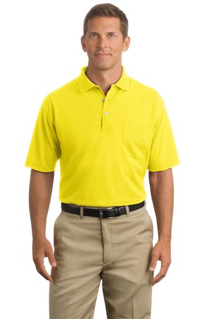 CornerStone – Industrial Pocket Pique Polo Style CS402P Safety Yellow