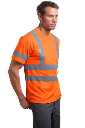 CornerStone – ANSI 107 Class 3 Short Sleeve Snag-Resistant Reflective T-Shirt Style CS408 Safety Orange Angle