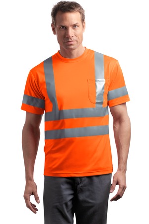 CornerStone – ANSI 107 Class 3 Short Sleeve Snag-Resistant Reflective T-Shirt Style CS408 Safety Orange