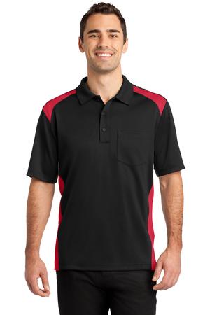 CornerStone – Select Snag-Proof Two Way Colorblock Pocket Polo Style CS416 Black/Red