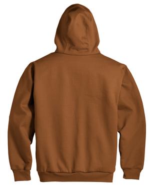 CornerStone – Heavyweight Full-Zip Hooded Sweatshirt with Thermal Lining Style CS620 Brown Back Flat