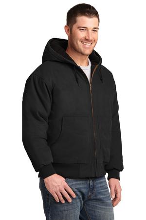 CornerStone - Washed Duck Cloth Insulated Hooded Work Jacket Style CSJ41 Black Angle