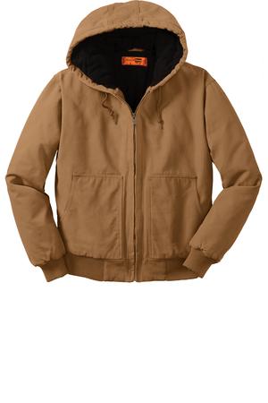 CornerStone – Washed Duck Cloth Insulated Hooded Work Jacket Style CSJ41 Duck Brown Flat