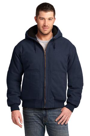 CornerStone - Washed Duck Cloth Insulated Hooded Work Jacket Style CSJ41 Navy