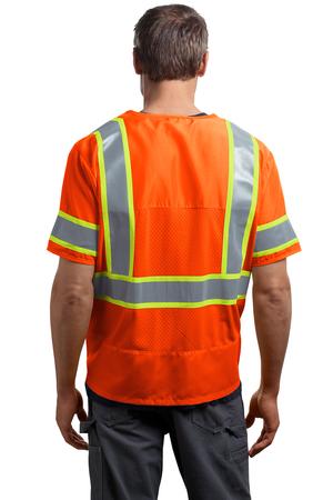 CornerStone - ANSI 107 Class 3 Dual-Color Safety Vest Style CSV406 Orange Yellow Back