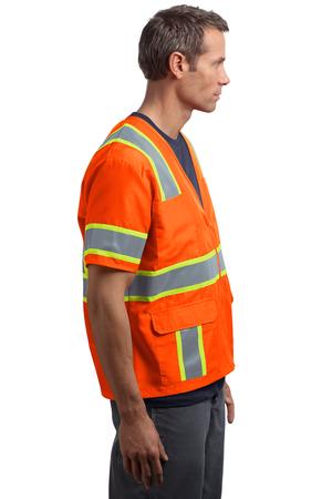 CornerStone - ANSI 107 Class 3 Dual-Color Safety Vest Style CSV406 Orange Yellow Side