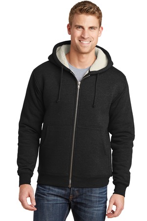 cornerstone-heavyweight-sherpa-lined-hooded-fleece-jacket-black-front