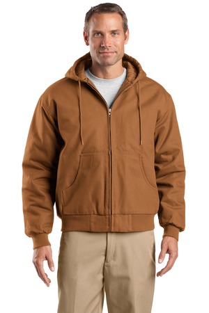 CornerStone – Duck Cloth Hooded Work Jacket Style J763H Duck Brown