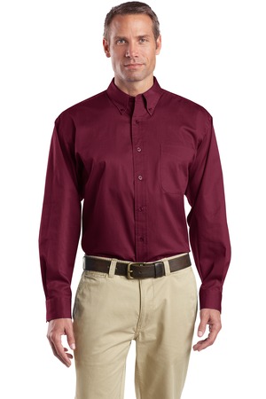 CornerStone – Long Sleeve SuperPro Twill Shirt Style SP17 Burgundy