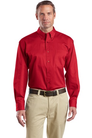 CornerStone – Long Sleeve SuperPro Twill Shirt Style SP17 Red