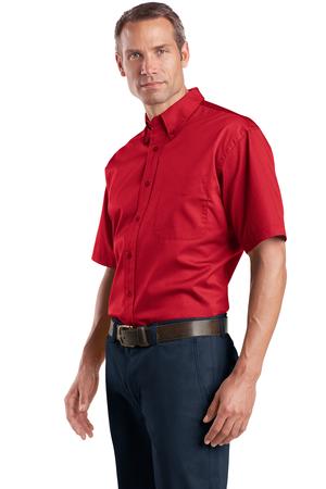 CornerStone – Short Sleeve SuperPro Twill Shirt Style SP18 Red Side