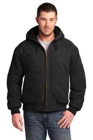 cornerstone-washed-duck-cloth-insulated-hooded-work-jacket-black-front