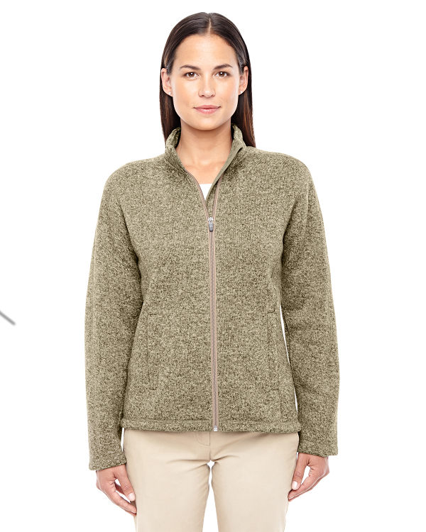 devon-&-jones-ladies-bristol-full-zip-sweater-fleece-jacket-khaki-heather
