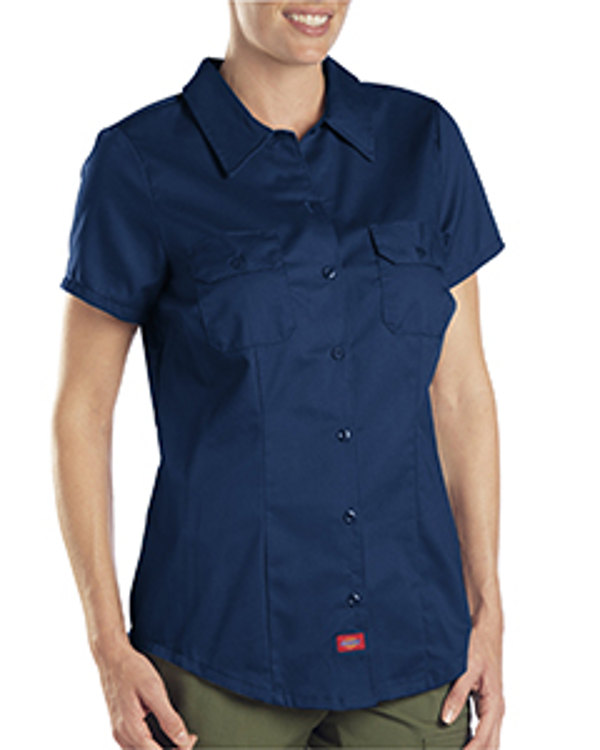 dickies-drop-ship-5.25-oz-short-sleeve-work-shirt-dark-navy