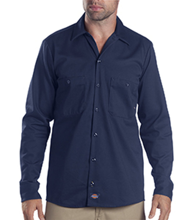 dickies-drop-ship-6-oz-industrial-long-sleeve-cotton-work-shirt-navy