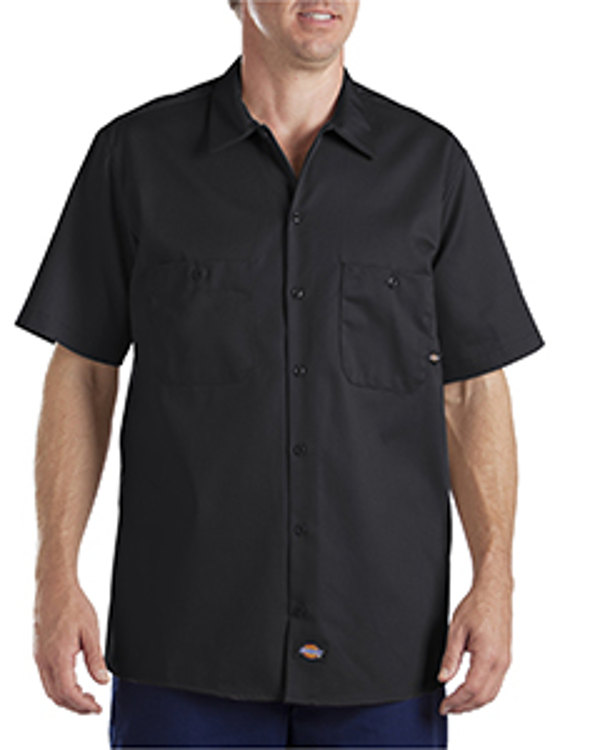 Dickies Drop Ship 6 oz. Industrial Short-Sleeve Cotton Work Shirt Black