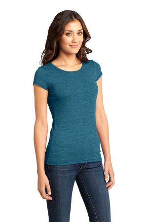 District – Juniors Gravel 50/50 Girly Crew Tee Style DT2400 Turquoise Angle