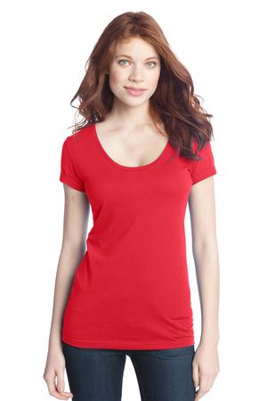 District - Juniors 60/40 Scoop Tee Style DT245 Bright Coral
