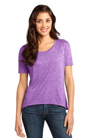 District – Juniors Microburn Wide Neck Hi/Lo Tee Style DT260 Heathered Purple Orchid