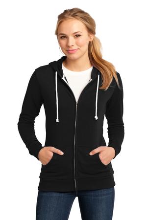 District – Juniors Core Fleece Full-Zip Hoodie Style DT290 Black