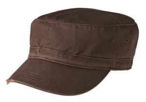 District – Distressed Military Hat Style DT605  Chocolate Brown