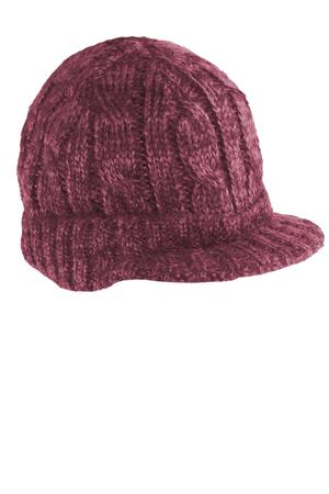 District – Cabled Brimmed Hat Style DT628  Rose Maroon