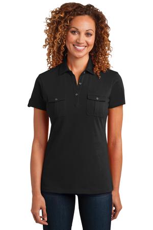 District Made Ladies Double Pocket Polo Style DM433 1
