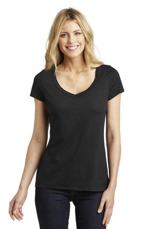 District Made Ladies Shimmer V-Neck Tee Style DM456