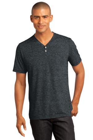 District Made – Mens Tri-Blend Short Sleeve Henley Tee Style DM342 1