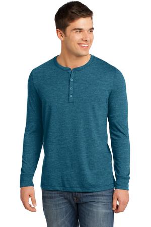 District – Young Mens Gravel 50/50 Long Sleeve Henley Tee Style DT1401 3