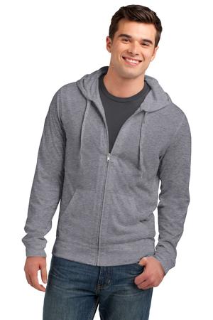 District Young Mens Lightweight Jersey Full-Zip Hoodie Style DT1100 2