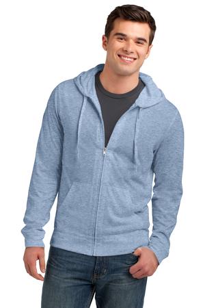 District Young Mens Lightweight Jersey Full-Zip Hoodie Style DT1100 3